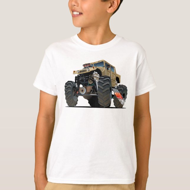 Tecknad monster lastbil t shirt (Framsida)