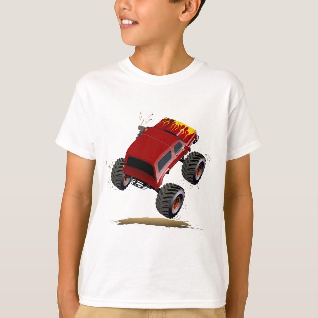 Tecknad monster lastbil t shirt (Framsida)