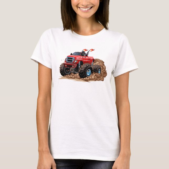 Tecknad monster lastbil t shirt (Framsida)