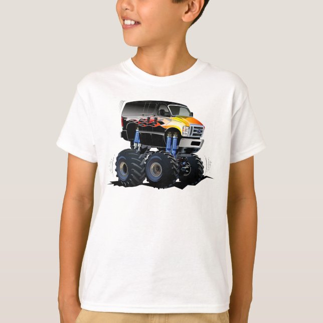 Tecknad monster lastbil t shirt (Framsida)