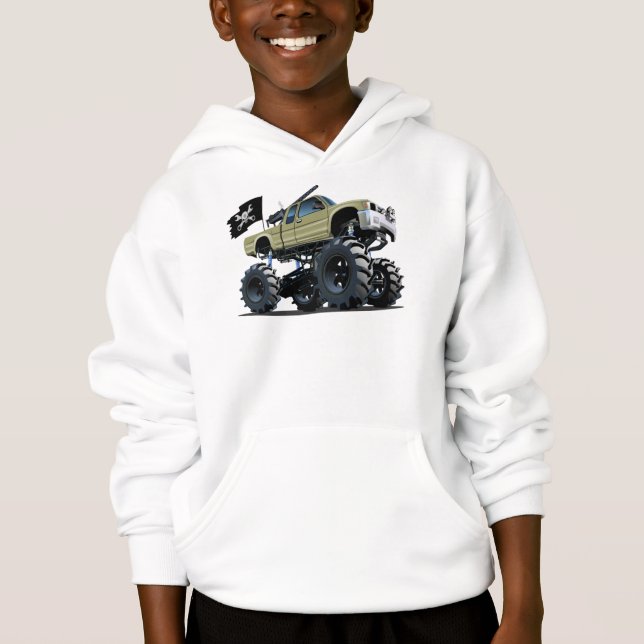 Tecknad monster lastbil t shirt (Framsida)