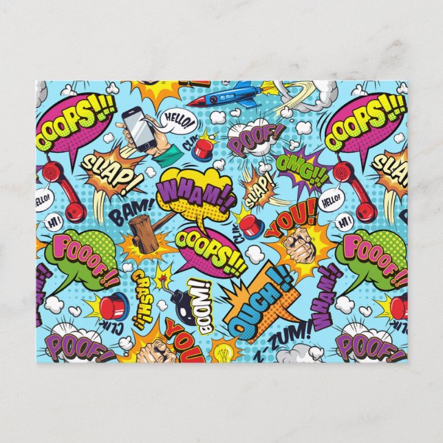 Tecknad Mönster Vykort (Framsida)