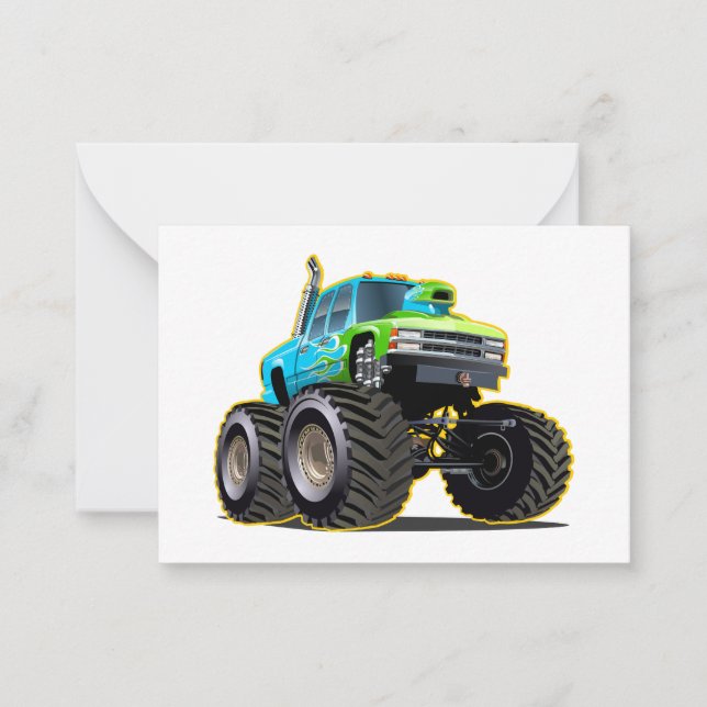 Tecknad monstertruck anteckningskort (Framsida)