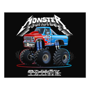 Tecknad monstertruck fototryck