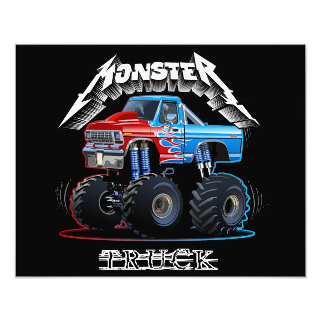 Tecknad monstertruck fototryck (Framsidan)