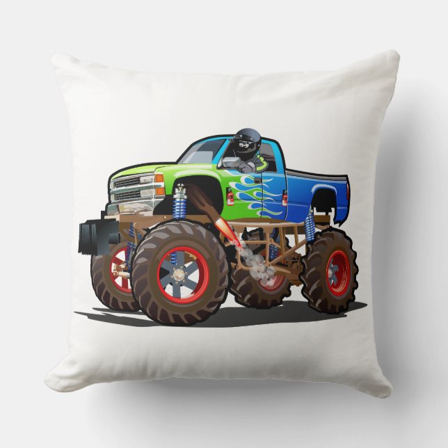 Tecknad monstertruck kudde (Framsida)