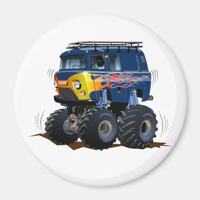Tecknad monstertruck magnet (Framsidan)