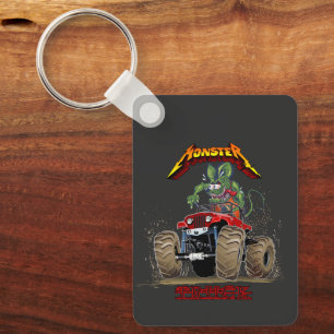 Tecknad monstertruck nyckelring