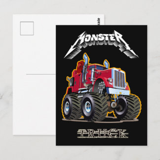 Tecknad monstertruck vykort