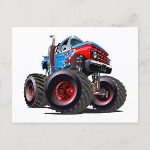 Tecknad monstertruck vykort