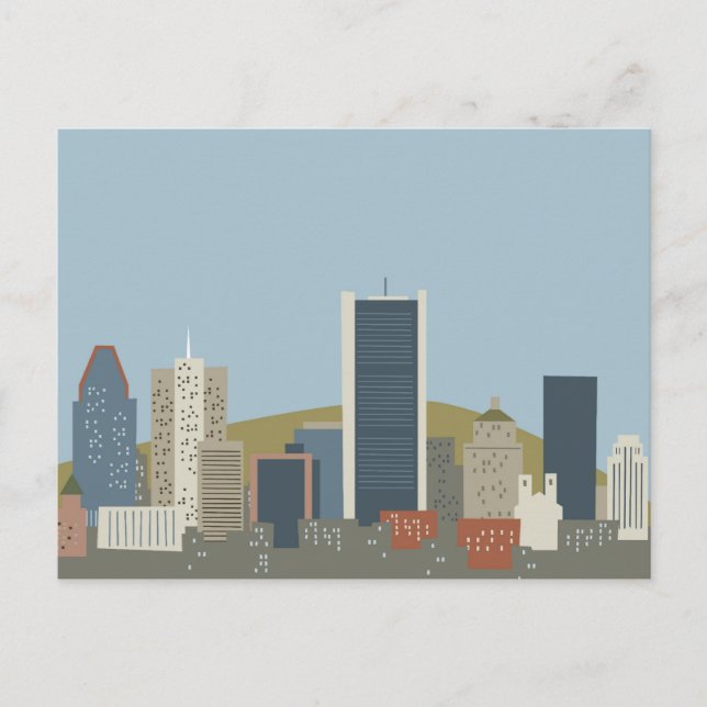 Tecknad Montreal Vykort (Framsida)
