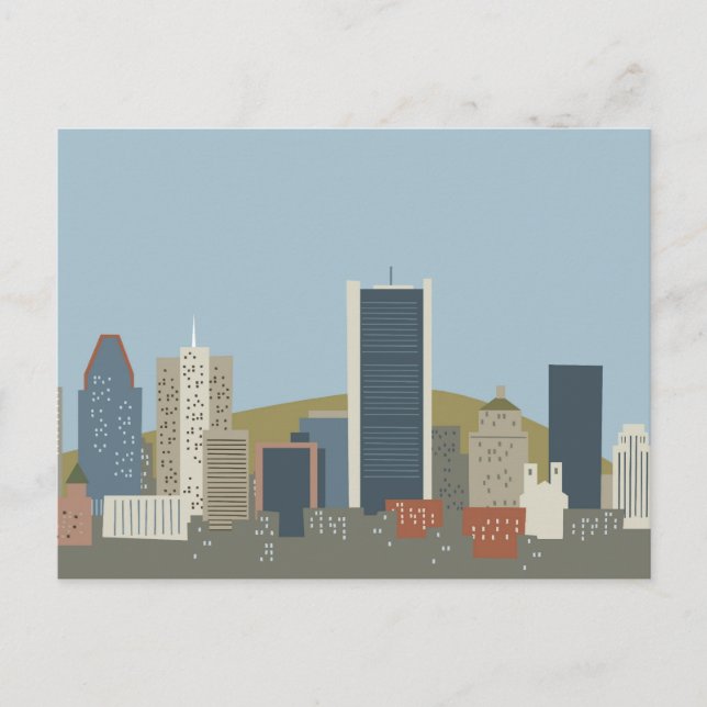 Tecknad Montreal Vykort (Framsida)