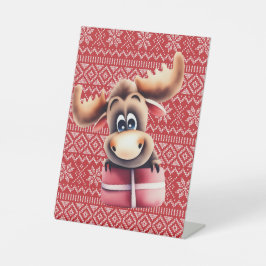 Tecknad Moose med julklapp