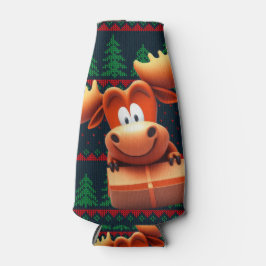 Tecknad Moose med julklapp Kan kyla