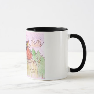 tecknad Moose på mugg .Newfie Moose mugg .