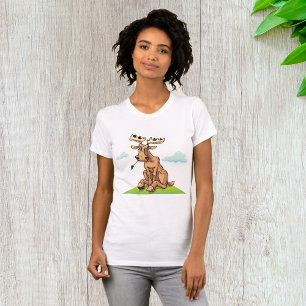 Tecknad Moose Womens T-Shirt