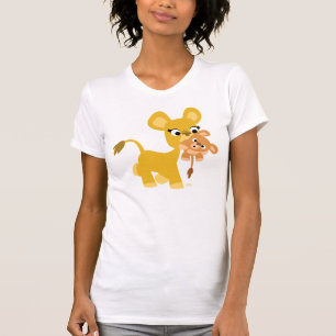 Tecknad Mor Lejont och Unge Kvinnor t-shirt