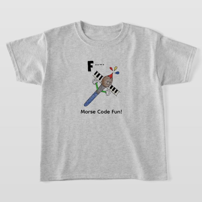 Tecknad Morse-kod för barn!  Bokstav "F"   T Shirt (Laydown)