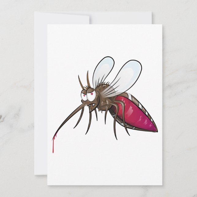 Tecknad Mosquito Inbjudningar (Framsida)