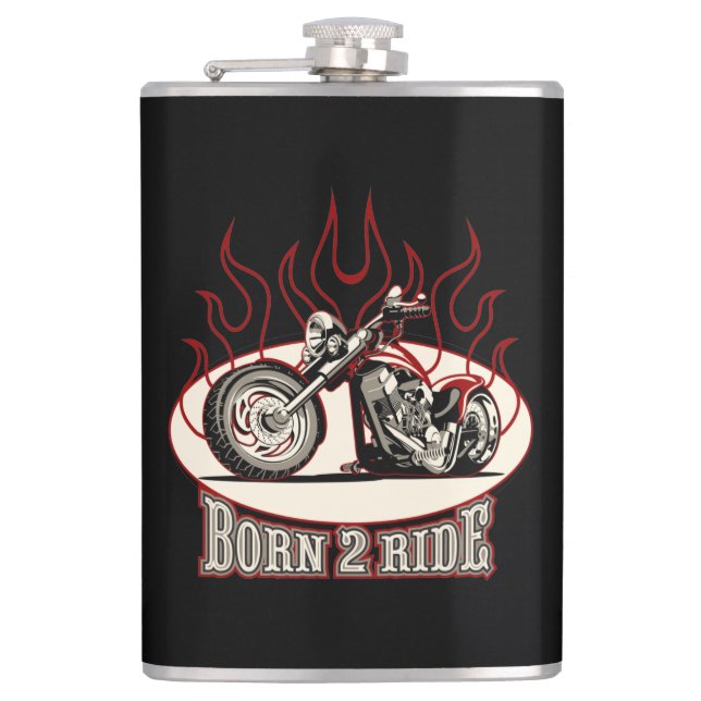 Tecknad motorcykel fickplunta (Framsidan)