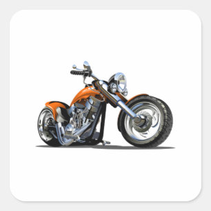 Tecknad motorcykel fyrkantigt klistermärke
