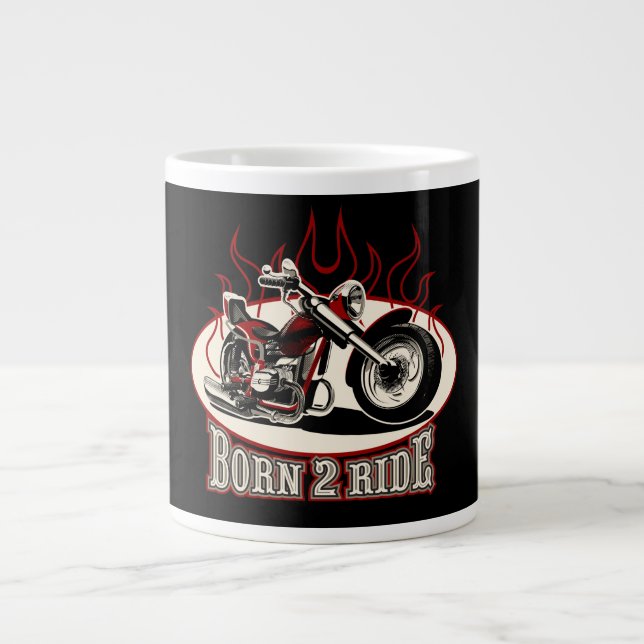 Tecknad motorcykel jumbo mugg (Framsidan)