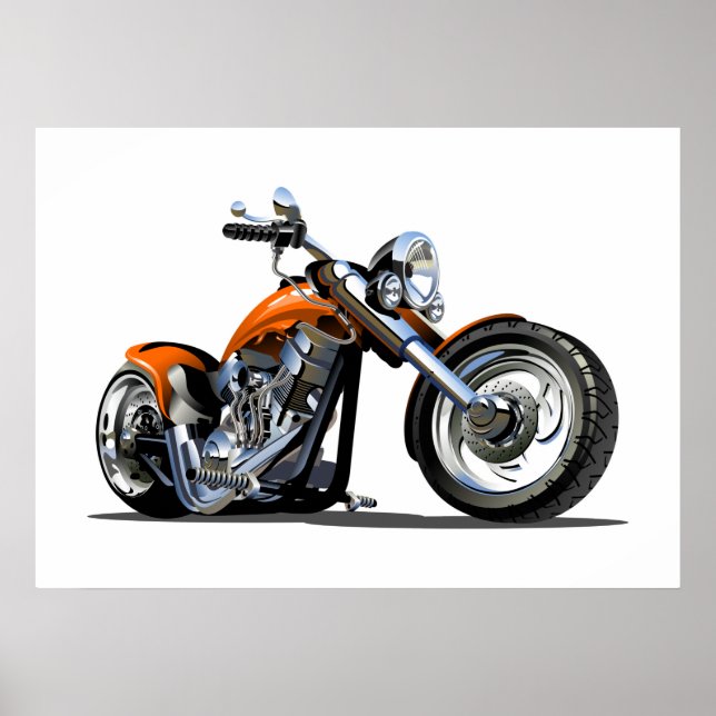 Tecknad motorcykel poster (Framsidan)