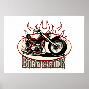 Tecknad motorcykel poster