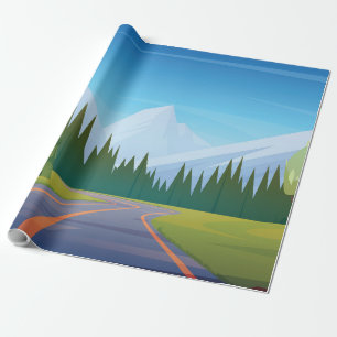 Tecknad Mountain Presentpapper