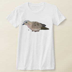 Tecknad Mourning Dove Graphic T-Shirt