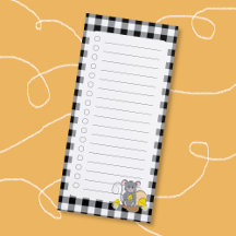 Tecknad Mouse Eating Cheese Shopping List