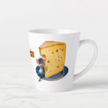 Tecknad Mouse i Kärlek med en bit ost på en gång