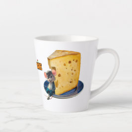 Tecknad Mouse i Kärlek med en bit ost på en gång