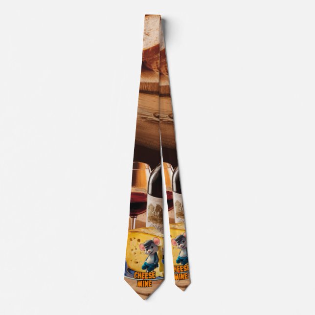 Tecknad Mouse i Kärlek med en bit ost på en gång Slips (Framsida)