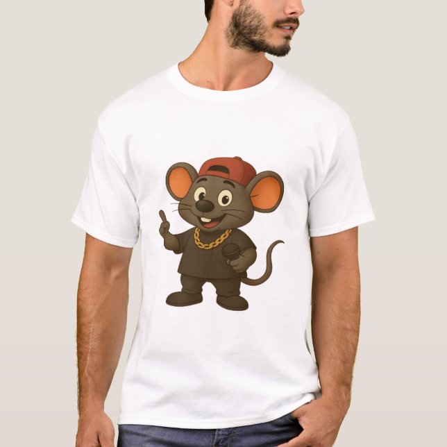 Tecknad Mouse Rapper T-ShirtT-Shirt T Shirt (Framsida)