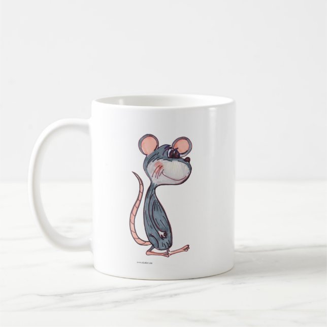 Tecknad Mouse Rodent Pal Character Marker Art Kaffemugg (Vänster)