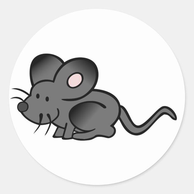 Tecknad Mouse Stickers Runt Klistermärke (Framsida)