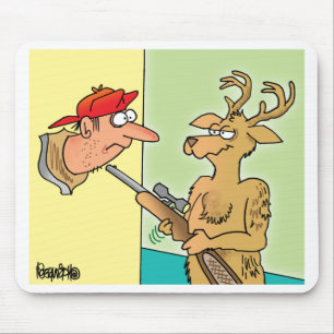 Tecknad Mousepad för jägare för Whitetailhjort Musmatta
