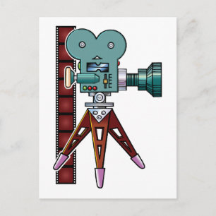 Tecknad Movie Camera Vykort