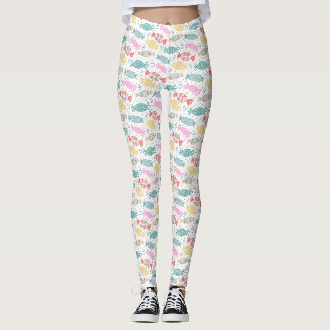 Tecknad - multifärgade festitiva kanaler leggings (Framsida)