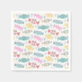 Tecknad - multifärgade festitiva kanaler pappersservett