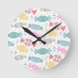 Tecknad - multifärgade festitiva kanaler rund klocka