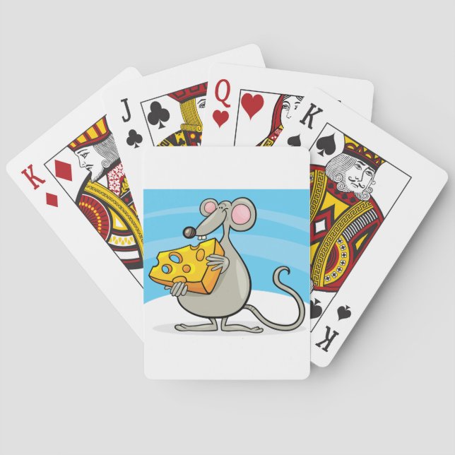Tecknad mus som äter ost casinokort (Baksidan)