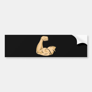 TECKNAD MUSCLES MAN strong arm biceps athletic pot Bildekal