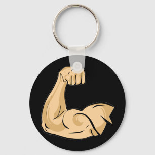TECKNAD MUSCLES MAN strong arm biceps athletic pot Nyckelring