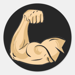 TECKNAD MUSCLES MAN strong arm biceps athletic pot Runt Klistermärke