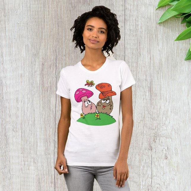 Tecknad Mushroom Womens T-Shirt (Skapare uppladdad)