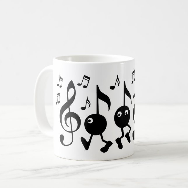 Tecknad Musik noter Kaffemugg (Framsida vänster)