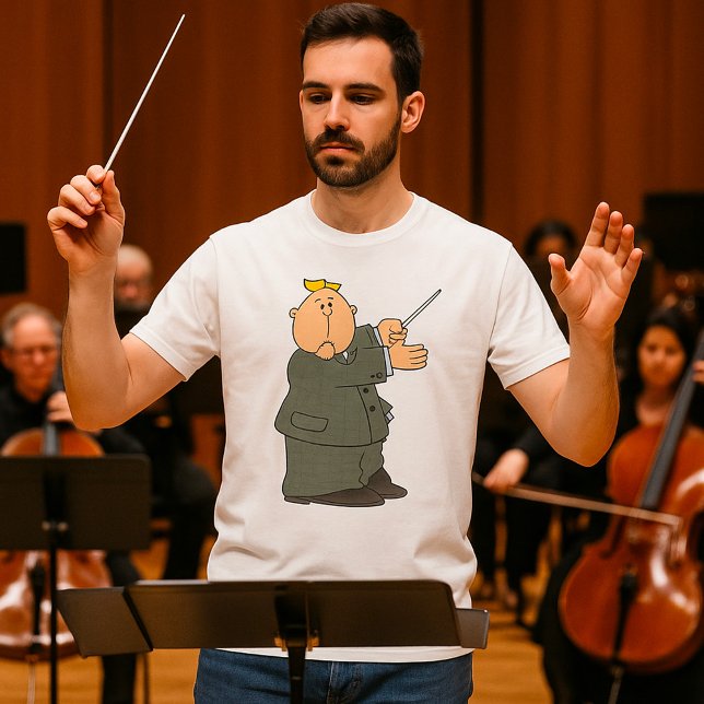 Tecknad musikdirigent med taktpinne t shirt (Skapare uppladdad)