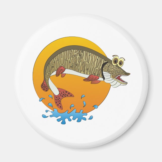 Tecknad Muskie Magnet (Framsidan)